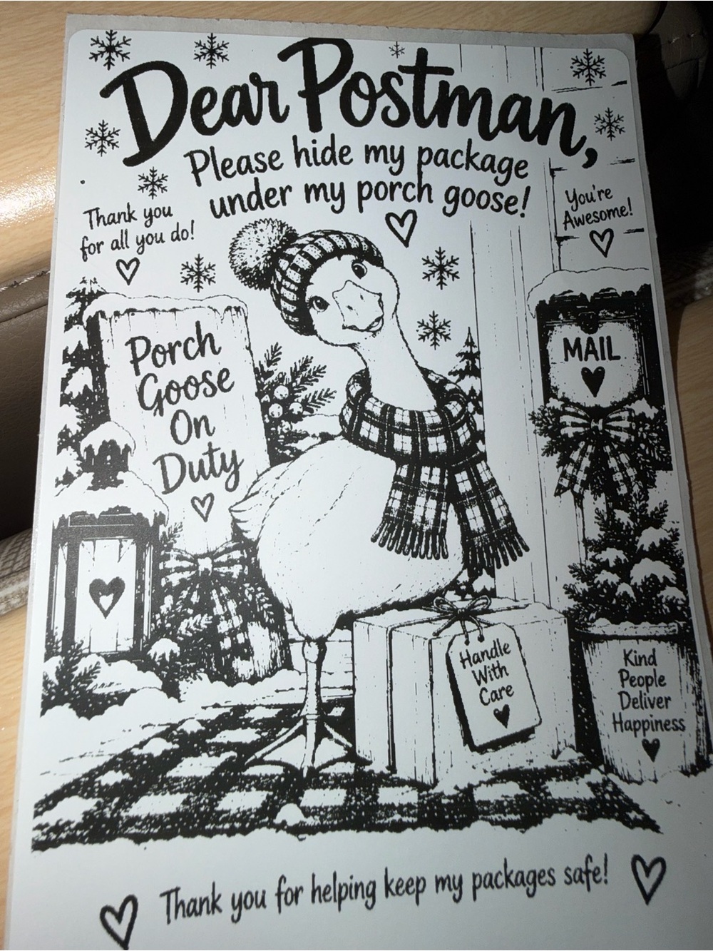 Porch Goose Holiday Sticker 50 count 4x6
